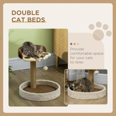 44cm Cat Tower, Cat Tree for Indoor Cats, with Sisal Cat Scratching Post, Toy Ball - Brown-3